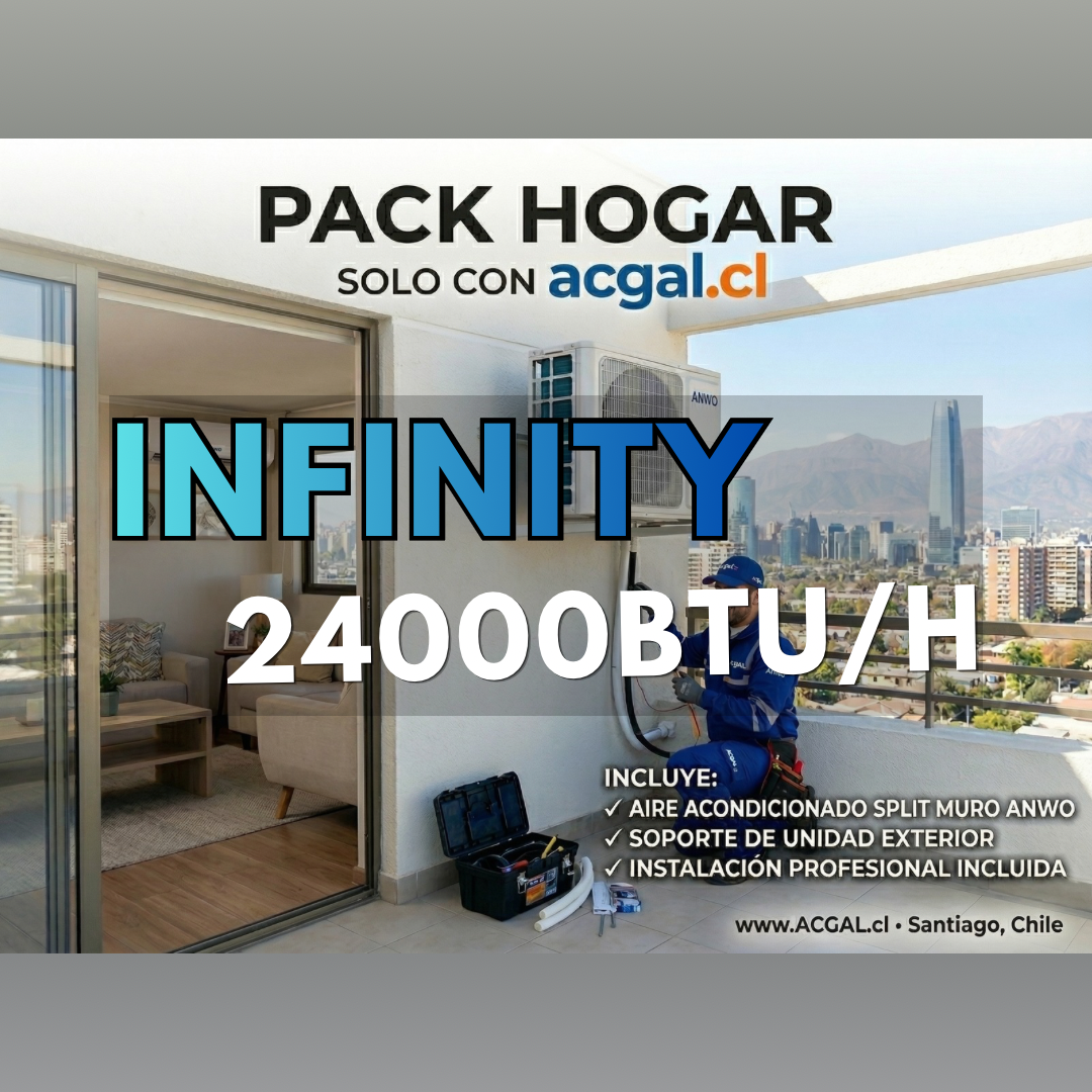 SPLIT MURO INFINITY 24000BTU/h + SOPORTE EXTERIOR + INSTALACIÓN + GARANTÍA 1 AÑO RM