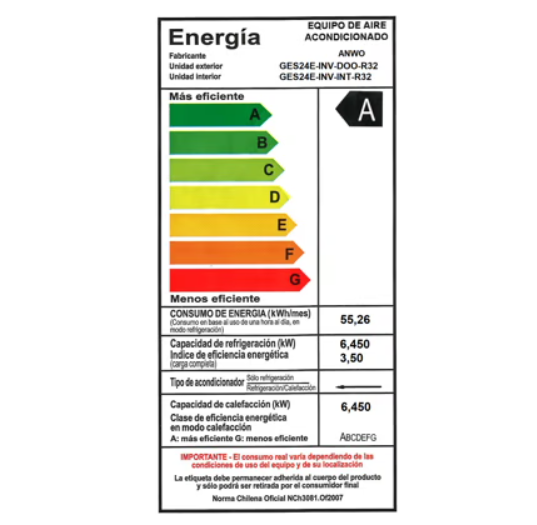 Split Muro 24000 BTUH INVERTER R32 INFINITY ANWO