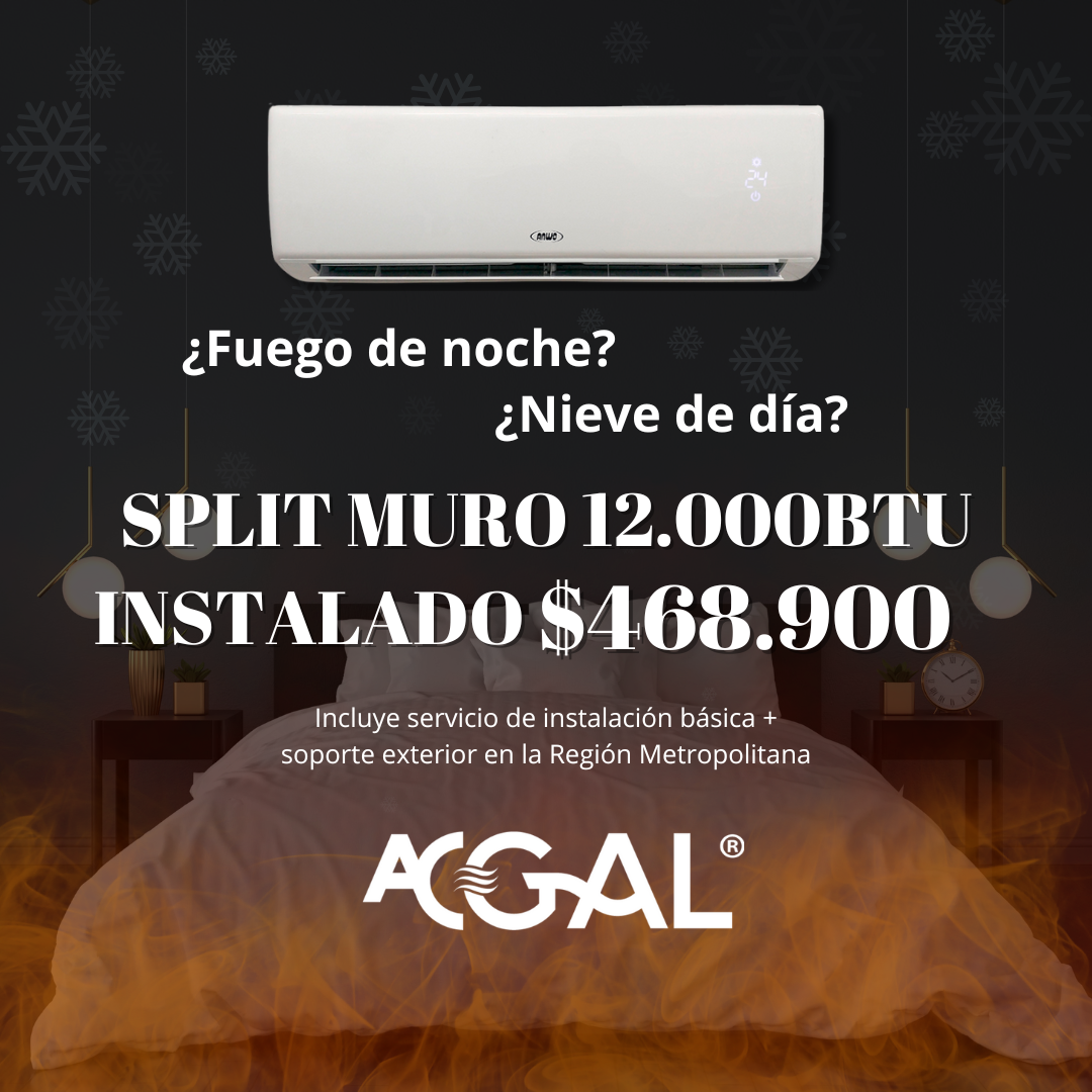 SPLIT MURO INFINITY 12000BTU/h + SOPORTE EXTERIOR + INSTALACIÓN + GARANTÍA 1 AÑO RM