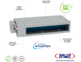 Split ducto baja silueta 24.000 btu/h ANWO INVERTER R32 monosfasico