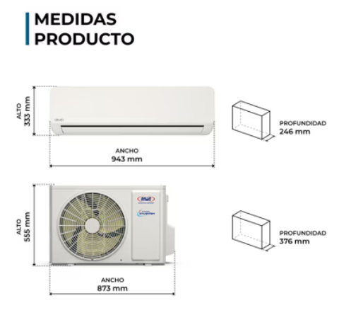 Split Muro 24000 BTUH INVERTER R32 ECOFLOW ANWO