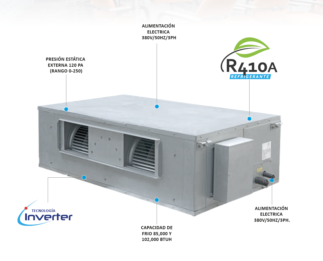 Split ducto alta capacidad 102.000 btu/h ANWO INVERTER