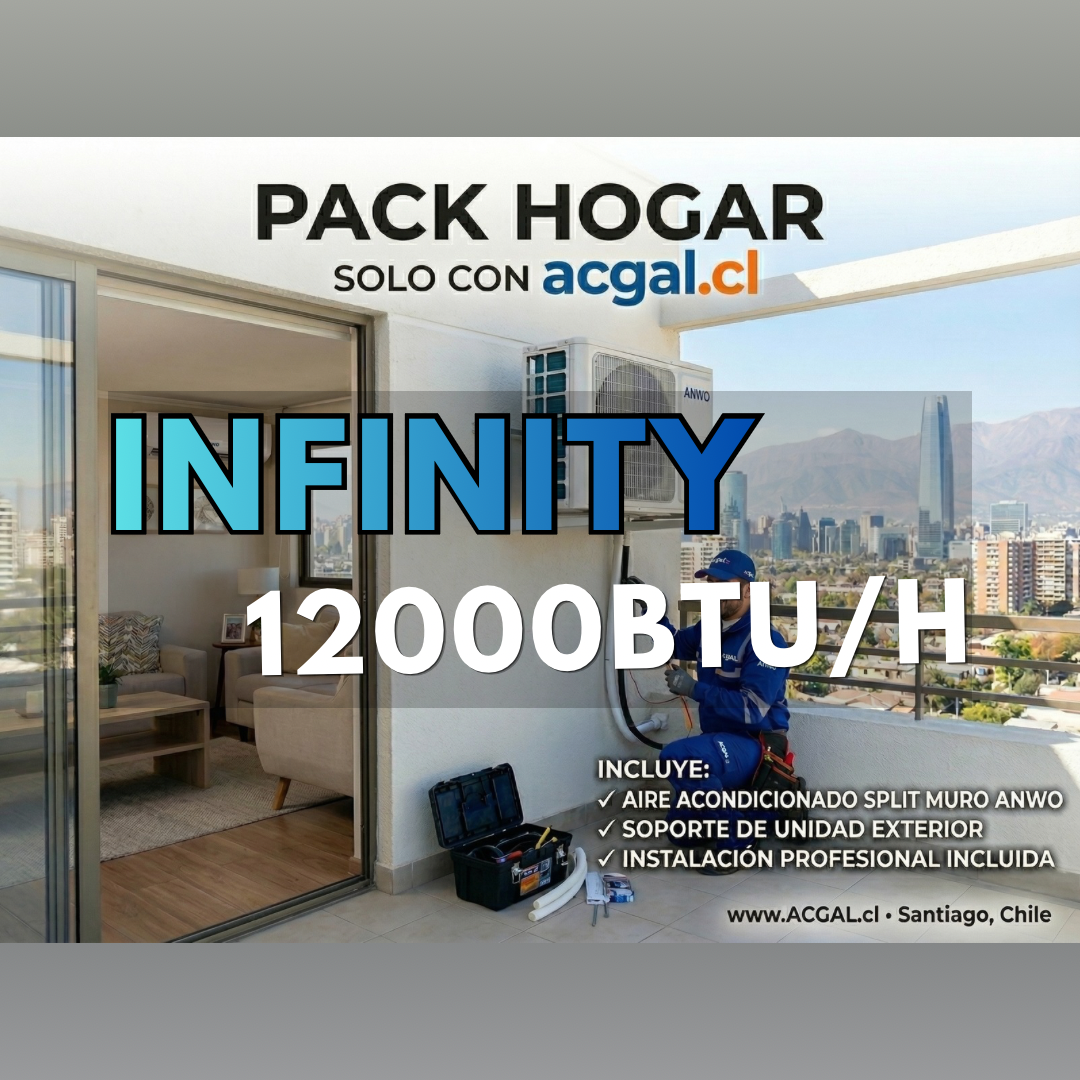 SPLIT MURO INFINITY 12000BTU/h + SOPORTE EXTERIOR + INSTALACIÓN + GARANTÍA 1 AÑO RM