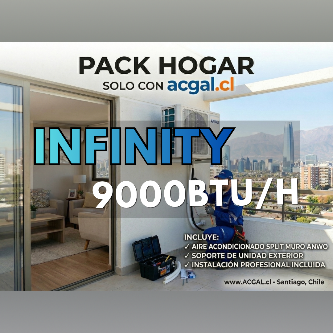SPLIT MURO INFINITY 9000BTU/h + SOPORTE EXTERIOR + INSTALACIÓN + GARANTÍA 1 AÑO RM