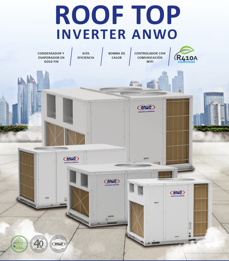 ROOF TOP INVERTER BOMBA DE CALOR, 25 TR (300.000 BTU/H)