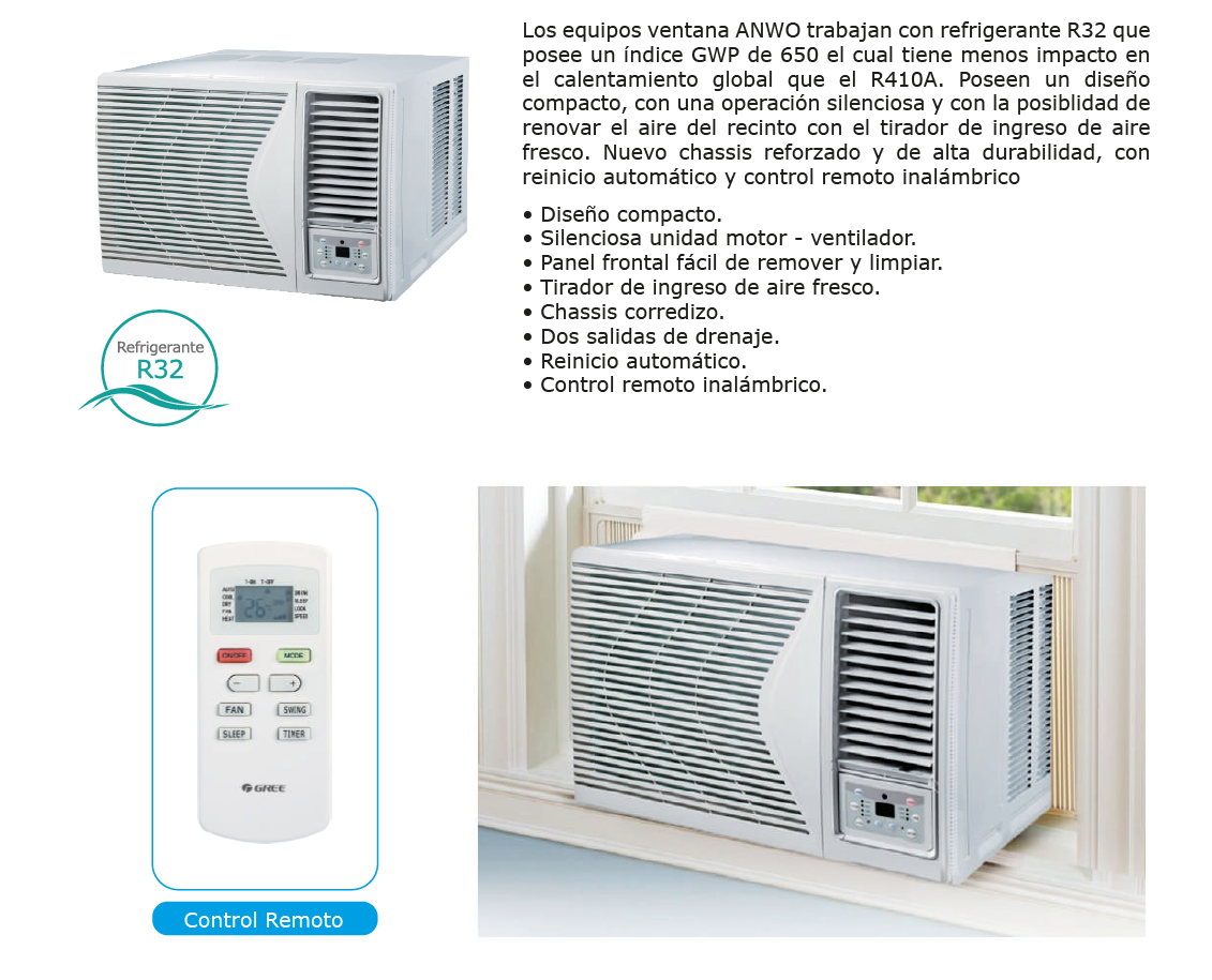 Ventana 12.000 btu/h ANWO